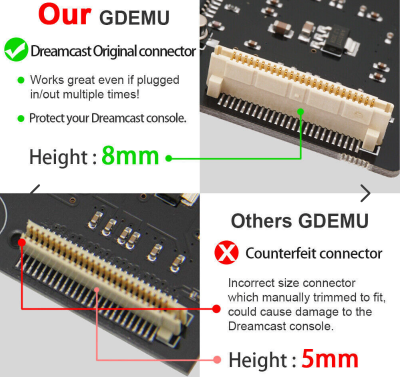Avoid this type of GDEMU connector