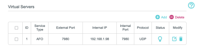 Port Forwarding Setting