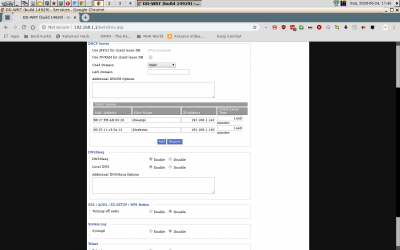 The router's static IP address to MAC address mapping